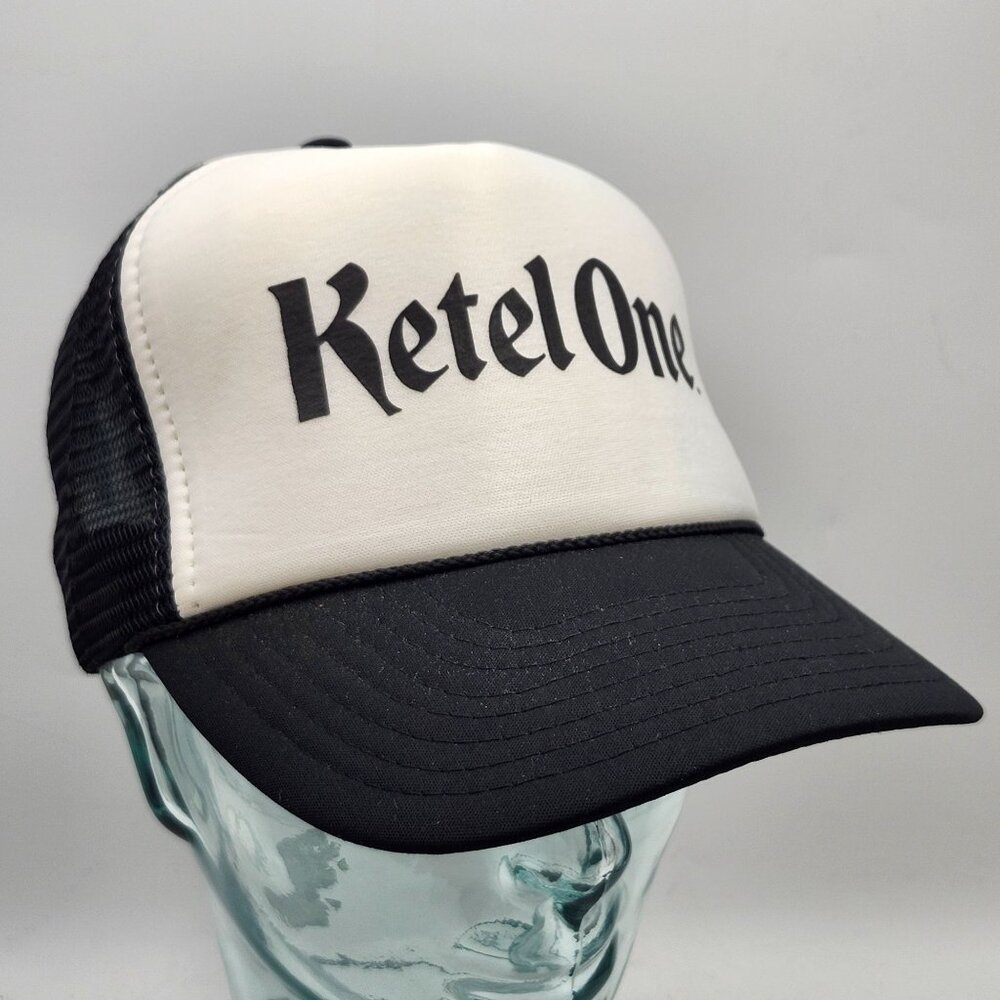 Ketel One Black White Trucker Hat Adjustable Snapback Nissin Mesh Cap